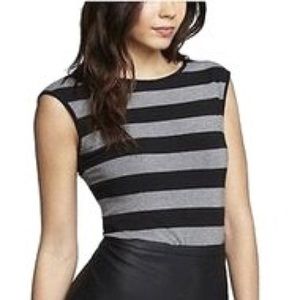 💥Sale! Express Striped Boatneck Cap Sleeve Top